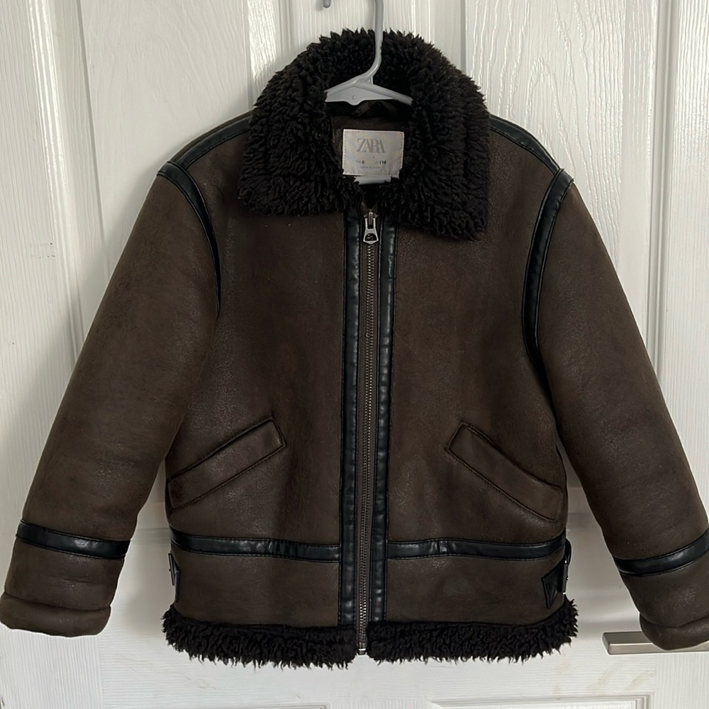 Zara, faux shearling coat. Size 6 (kids)